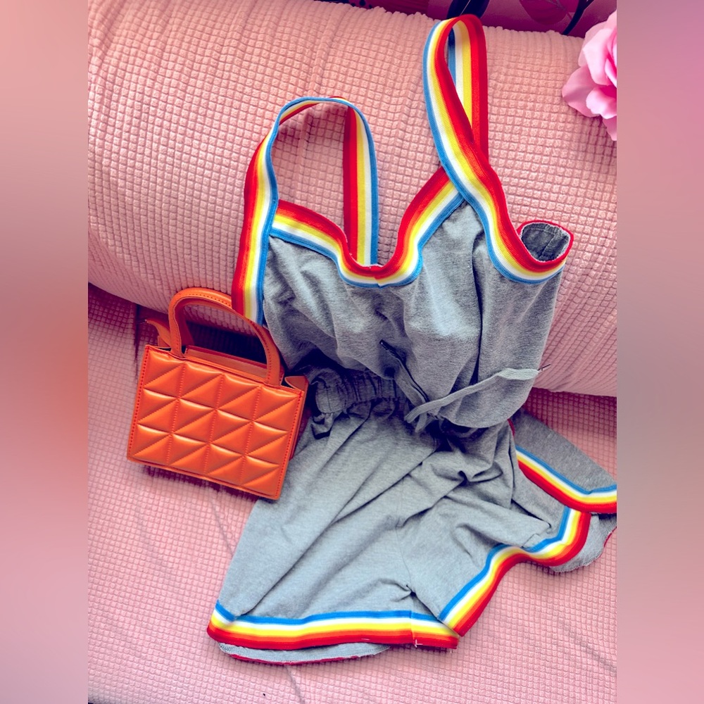 SHEIN jumper, cute purse added. Orange purse (no brand)